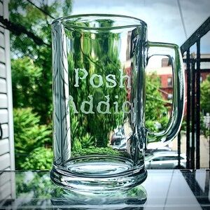 Handcrafted Etched Posh Addict Beer Stein